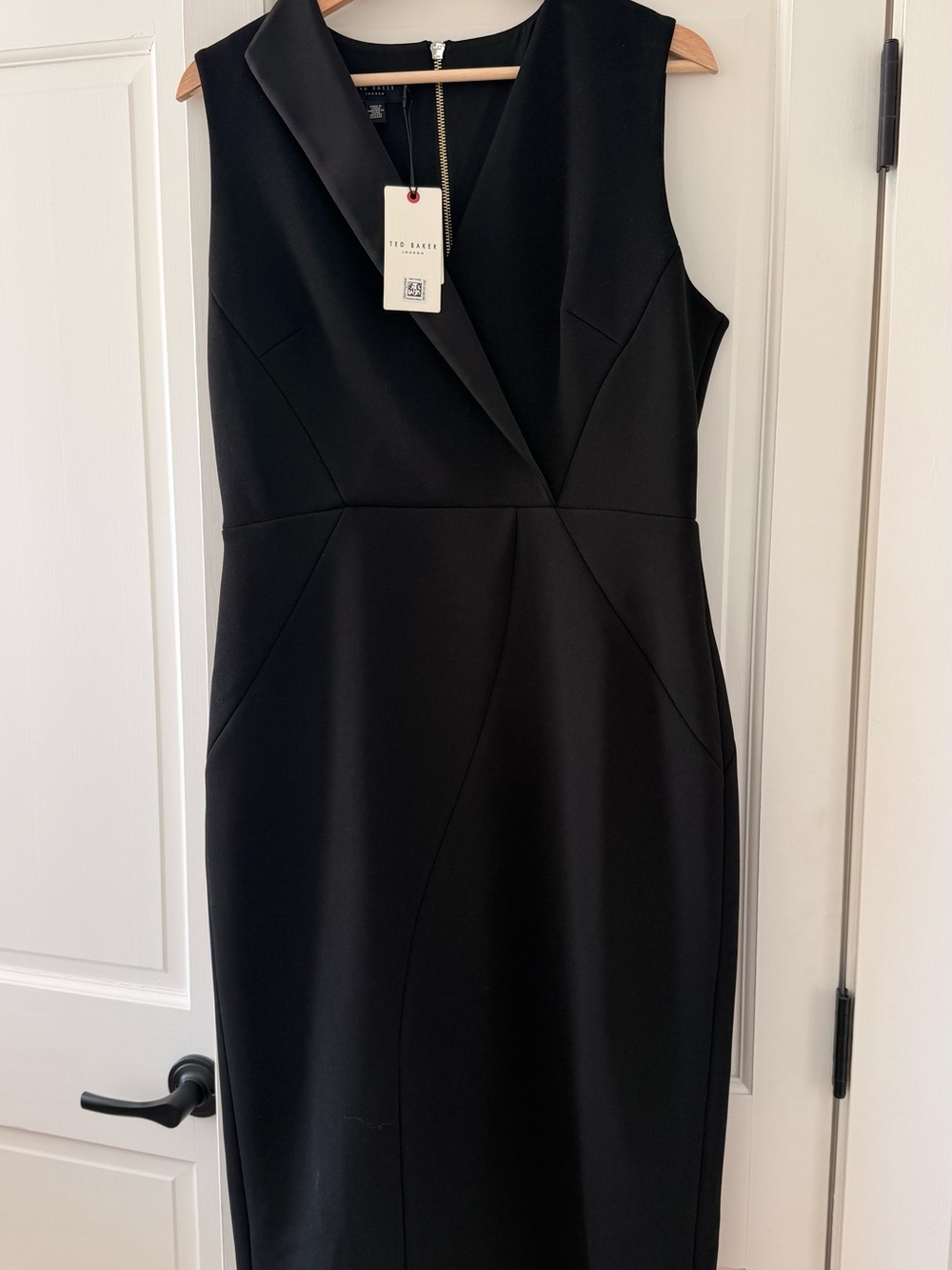Ted Baker Black Sleeveless V-Neck Midi Dress